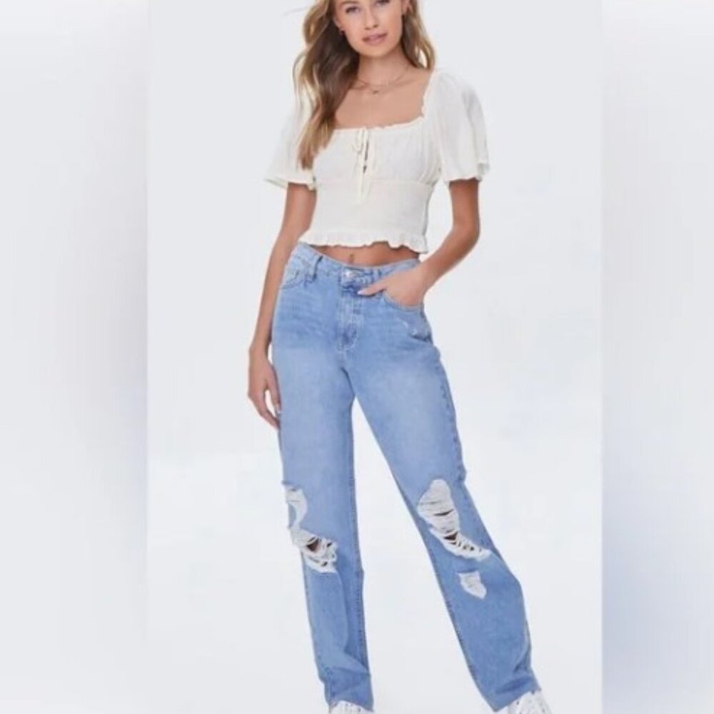 Forever 21 Distressed Boyfriend Jeans - Size 24